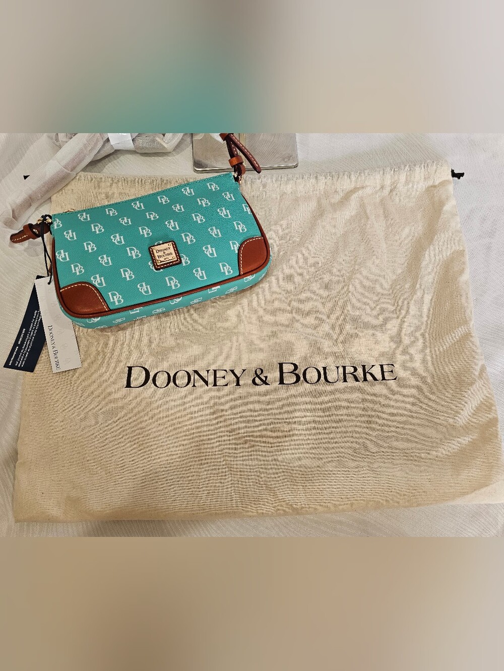 Dooney & Bourke Teal Signature Crossbody Bag w/ Dustbag RARE - Picture 9 of 9